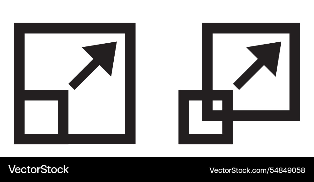 Full screen and exit icon set Full screen and exit icon set vector image