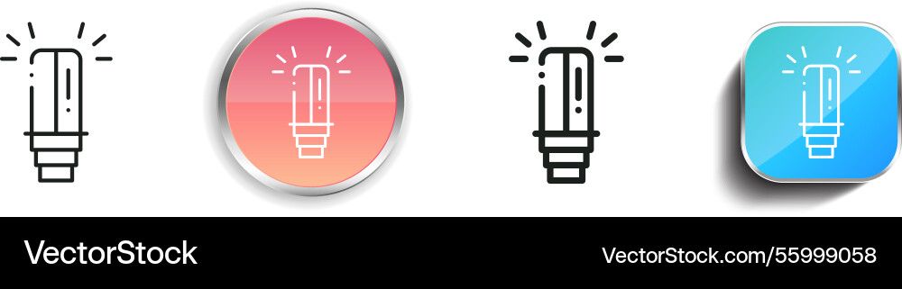 Lamp icon thin linear regular and button style vector image