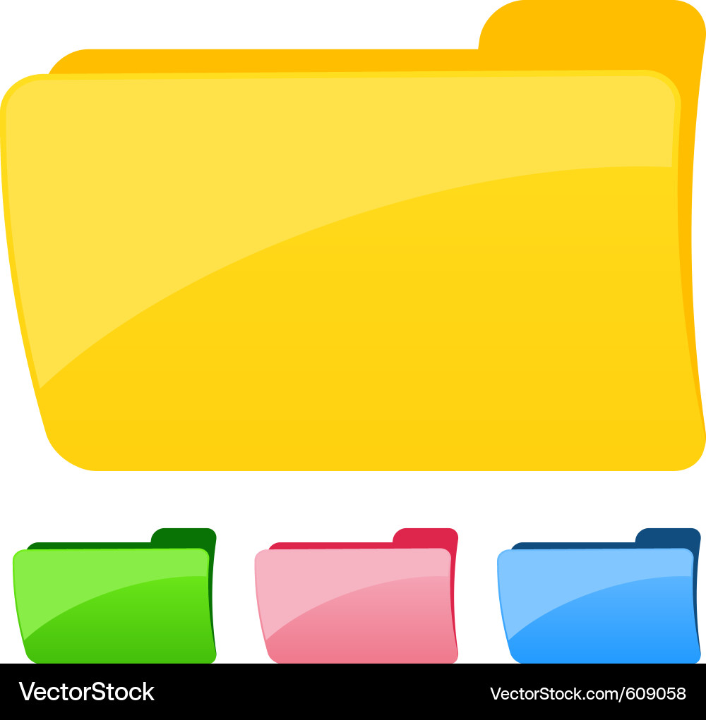 Modern Folder Icon Set Vector Image