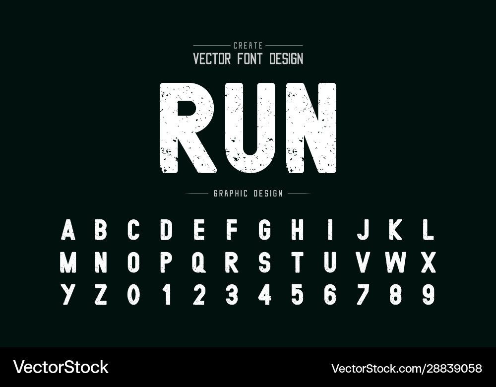 Rough Texture Alphabet Font Set vector image