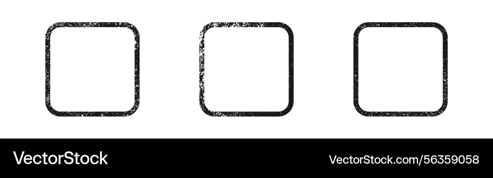Set of grunge borders in rounded square form Set of grunge borders in rounded square form Vector Image