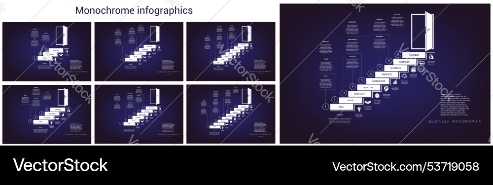 Steps leading to the doorway monochrome templates Steps leading to the doorway monochrome templates vector image