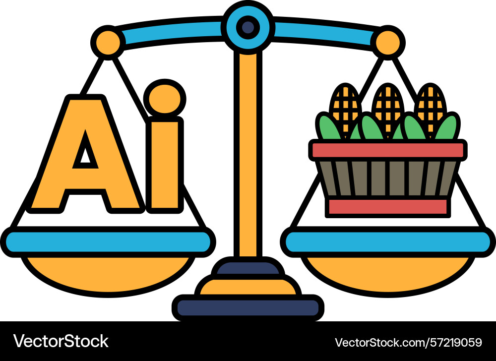 A scale with the letters ai on one side vector image