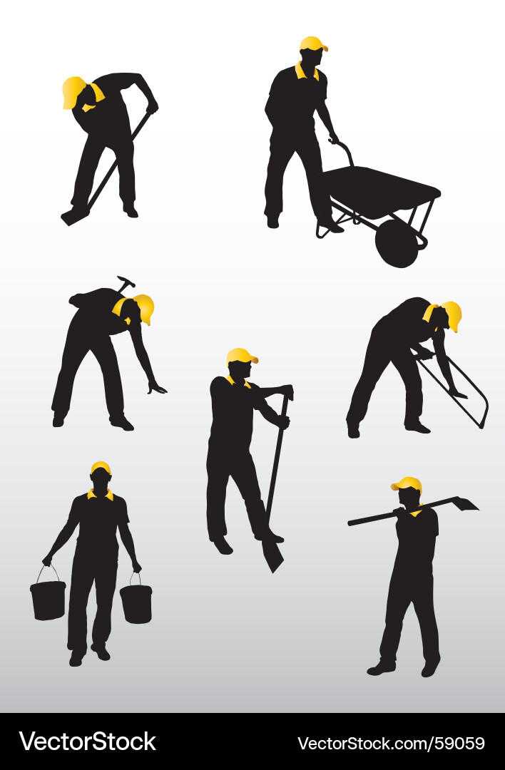 Bauarbeiter Silhouette Vektorbild