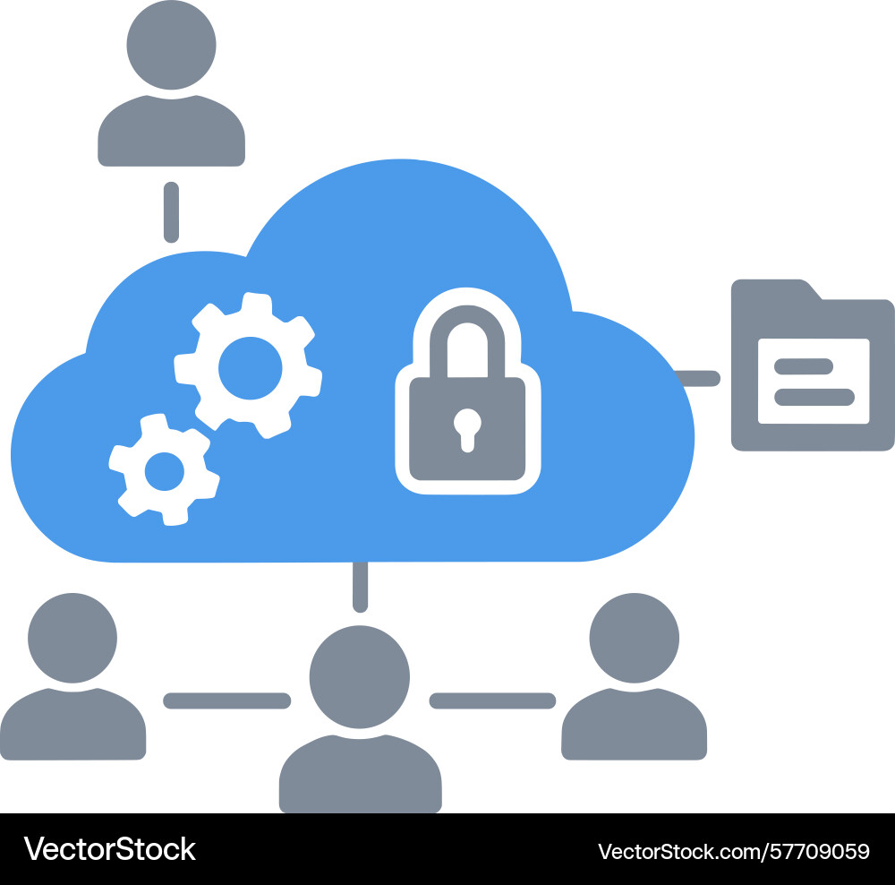 Cloud computing data sharing network management Cloud computing data sharing network management vector image
