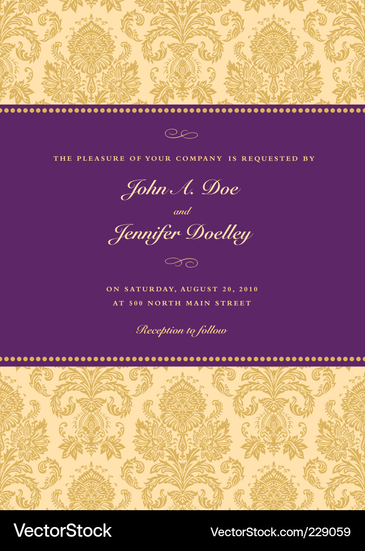 Damask Purple Frame vector image