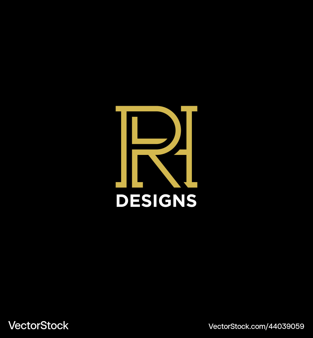 Elegant RH or HR Monogram Logo Royalty Free Vector Image