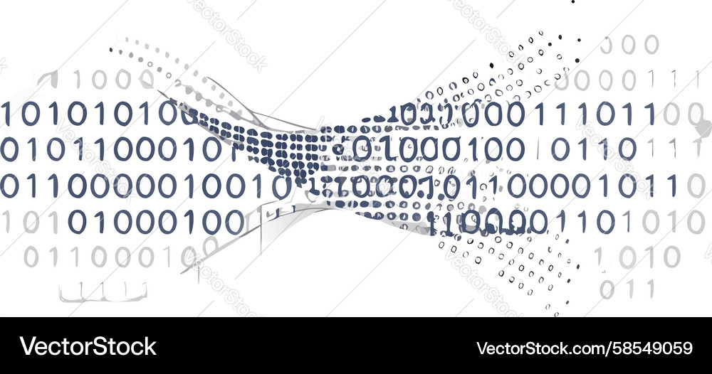 Glitch Binary Data Stream Vector Image