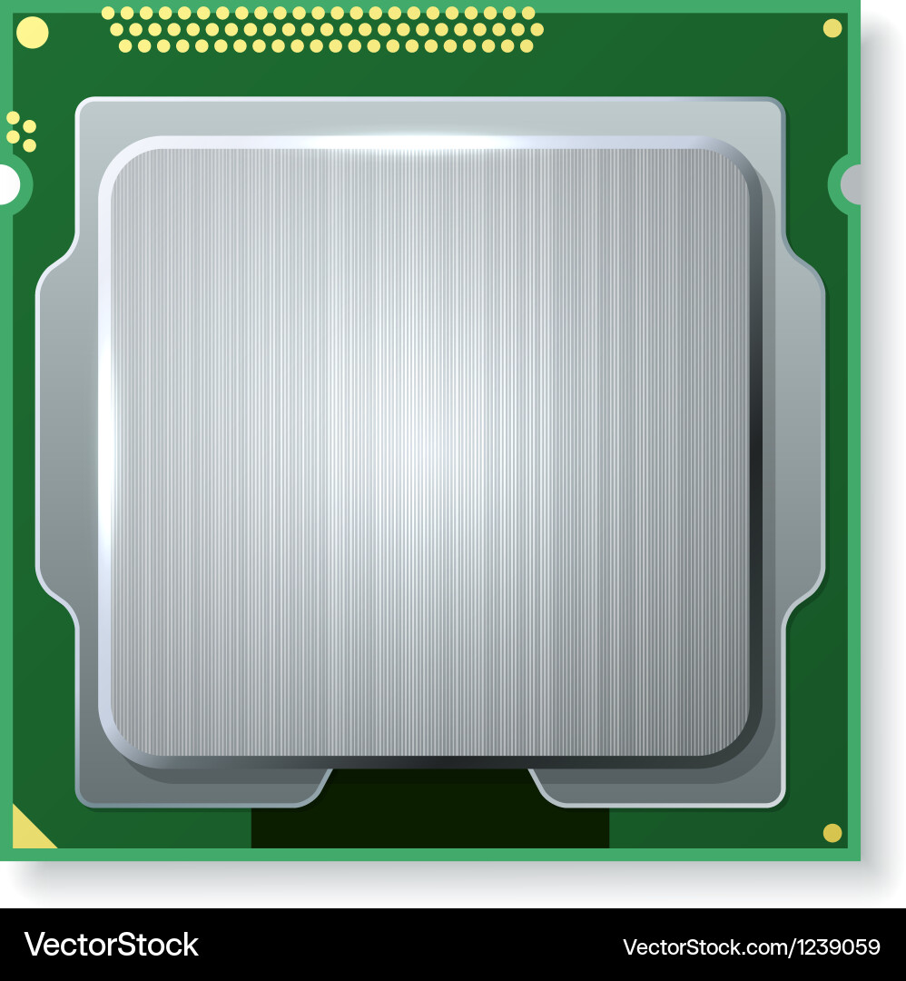 Modern CPU Processor Isolated vector image