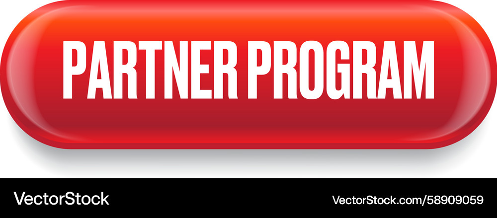 Red Partner Program Button Vector Image