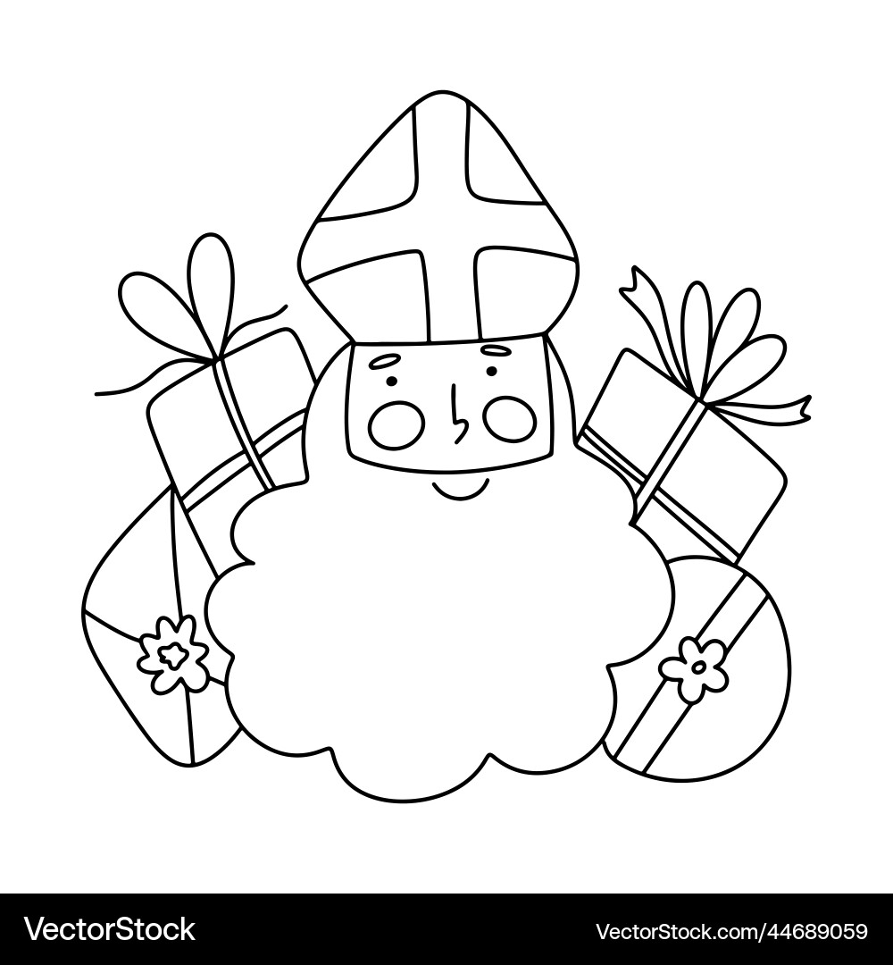 Saint nicholas oder sinterklaas niedlich doodle portrait Saint nicholas oder sinterklaas niedlich doodle portrait Vektorbild