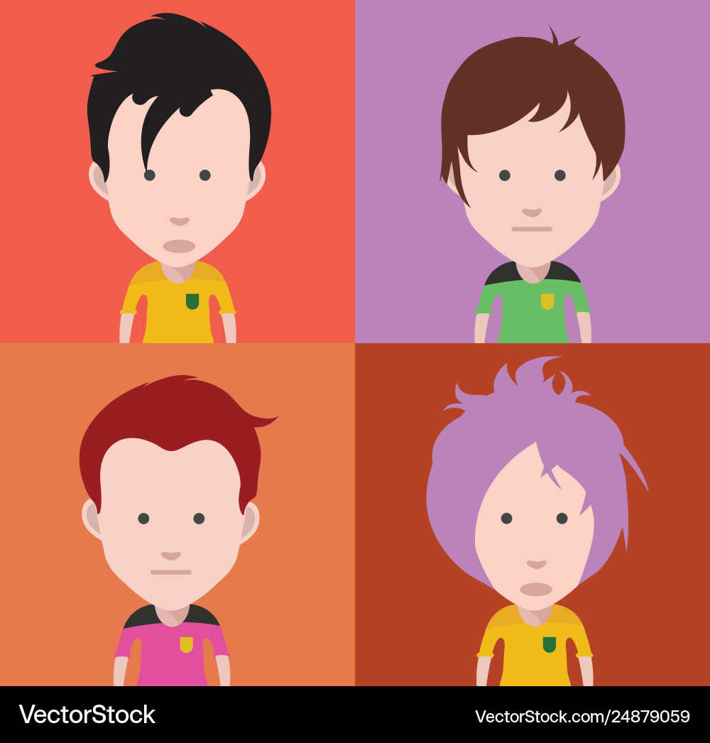 Set colorful avatars characters Vector Image