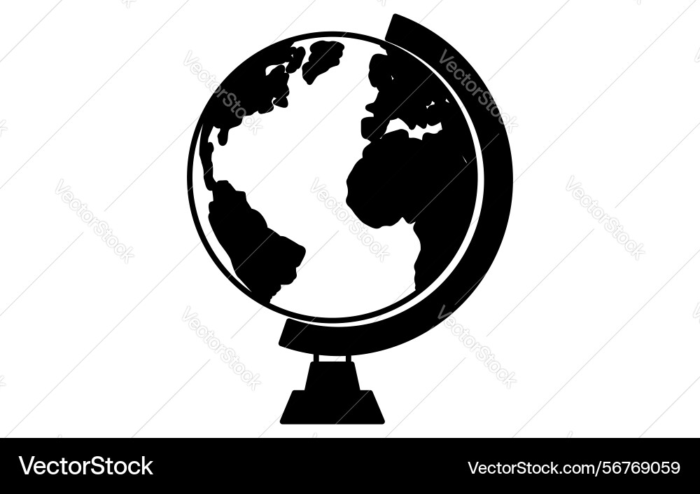 Simple line drawing icon of a globe Vector Image