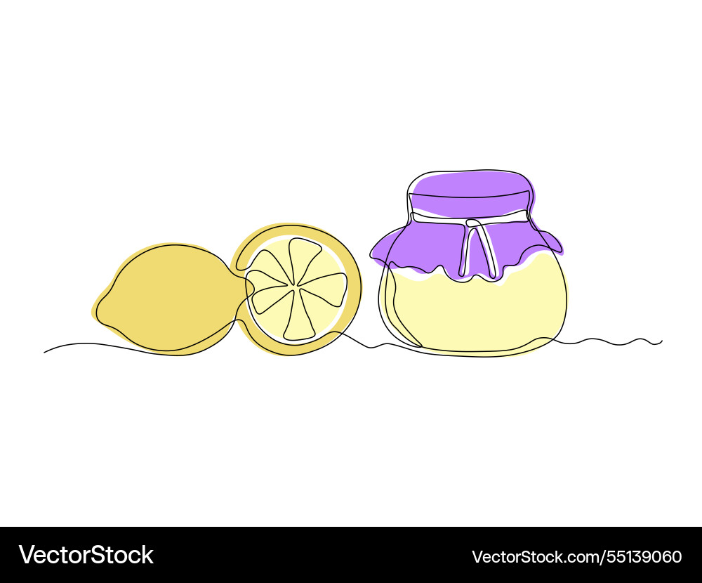 Abstract jar of citrus lemon jam continuous vector image