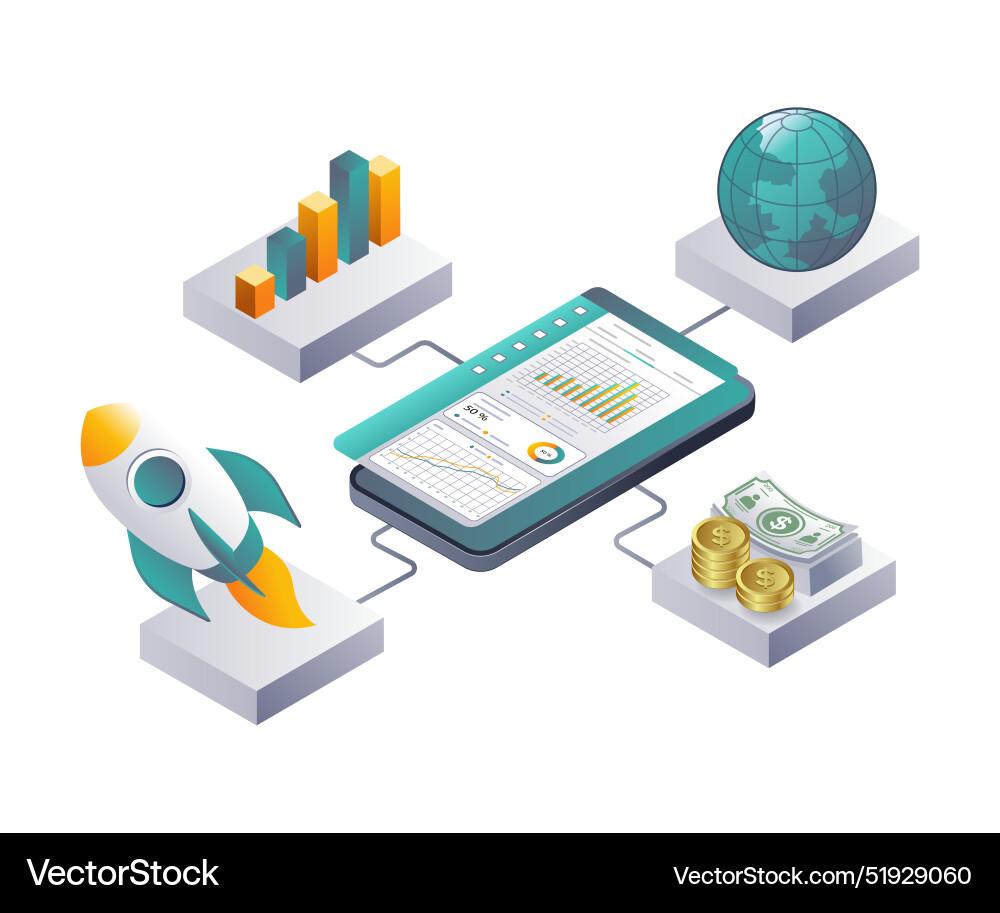 Analyzing business data networks in startups Vector Image