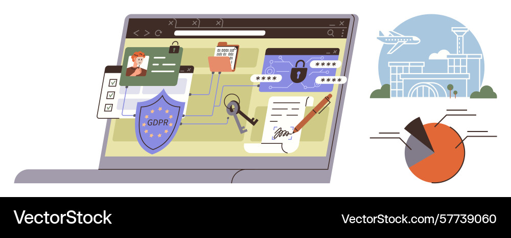 Data privacy and secure management concepts Data privacy and secure management concepts vector image
