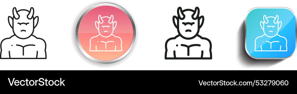 Devil icon thin linear regular and button style vector image