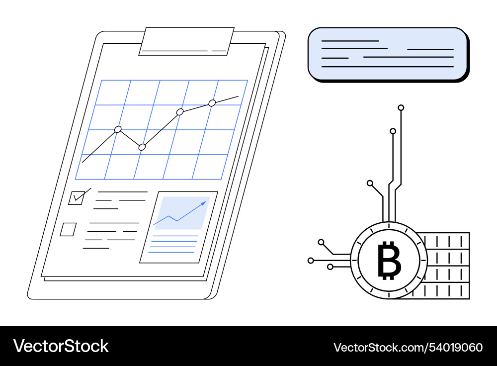 Financial data analysis with bitcoin integration Financial data analysis with bitcoin integration vector image