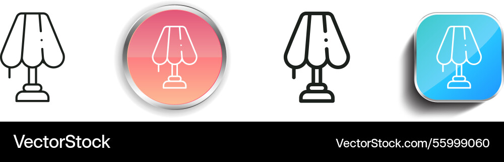 Lamp icon thin linear regular and button style vector image