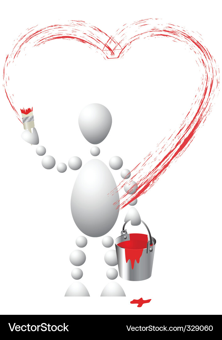 Man with bucket Vector Image