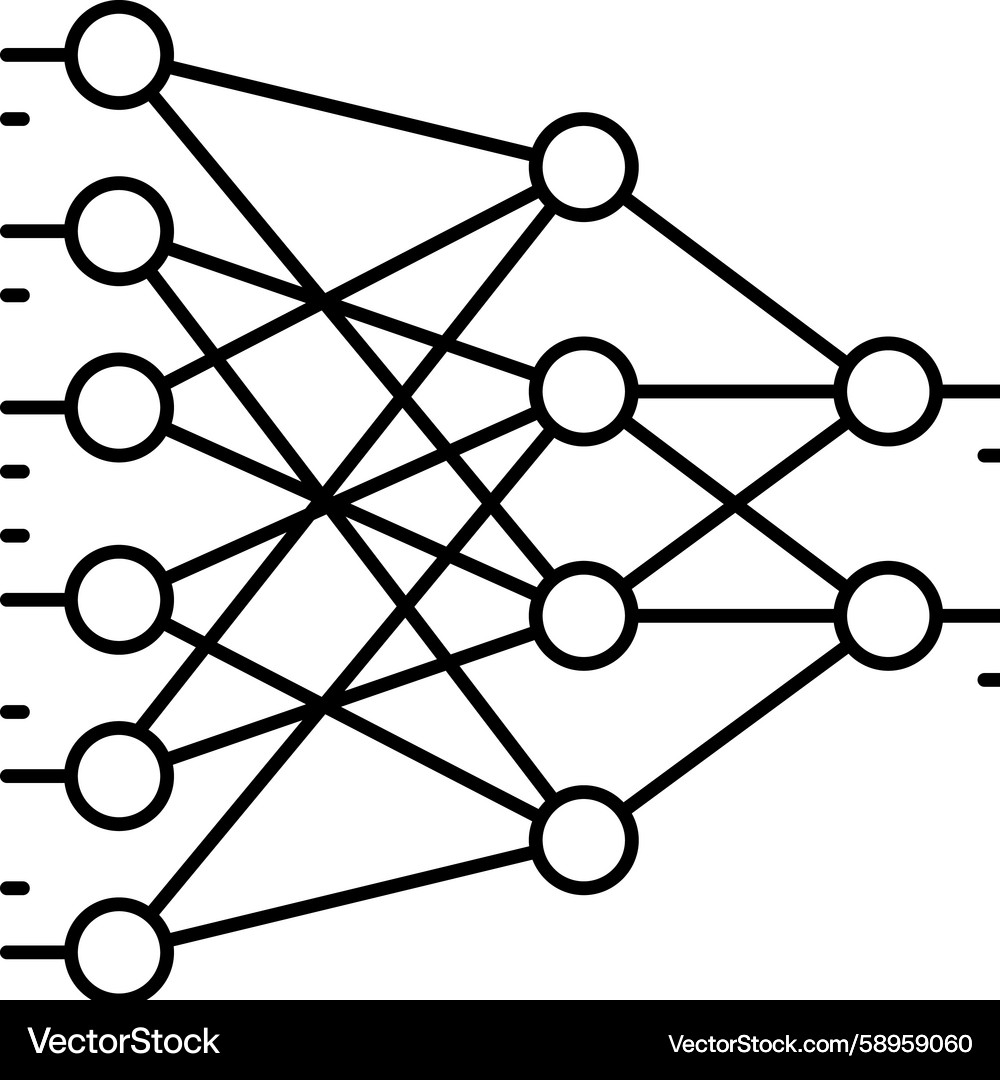 Neural Network NLP Diagram Vector Image