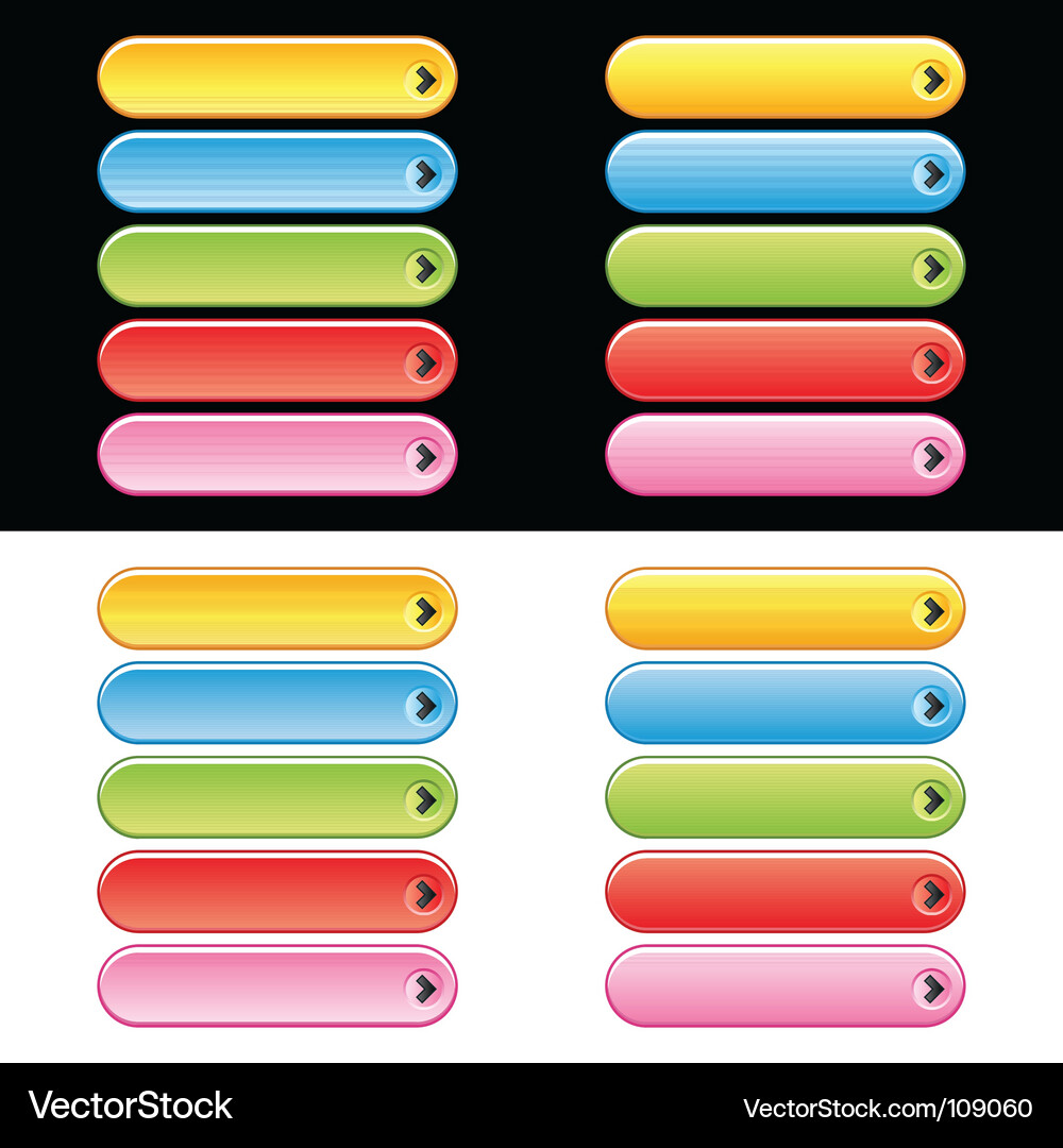 Plastic Button Set - Colorful Vector Image