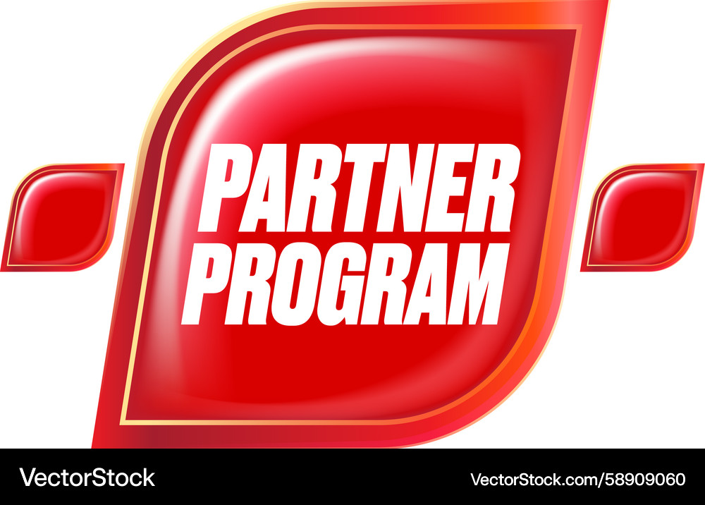 Red Partner Program Button Vector Image