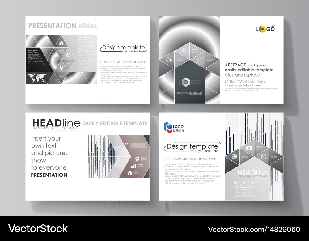 Set of business templates for presentation slides Vector Image