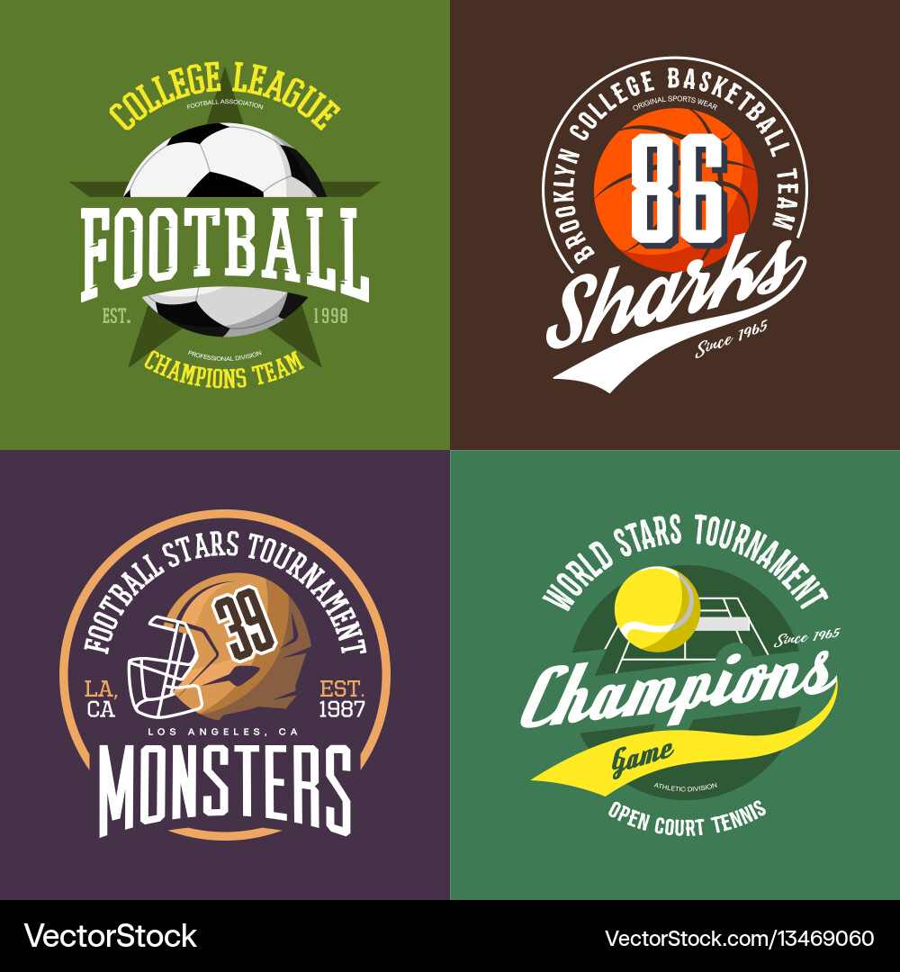 Sports Team Badges & Logos vector image