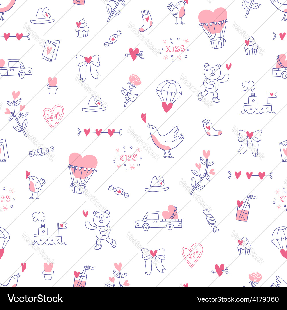 Valentine Hearts Pattern vector image