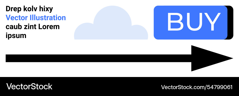 Clickable buy button with cloud icon and arrow Clickable buy button with cloud icon and arrow vector image