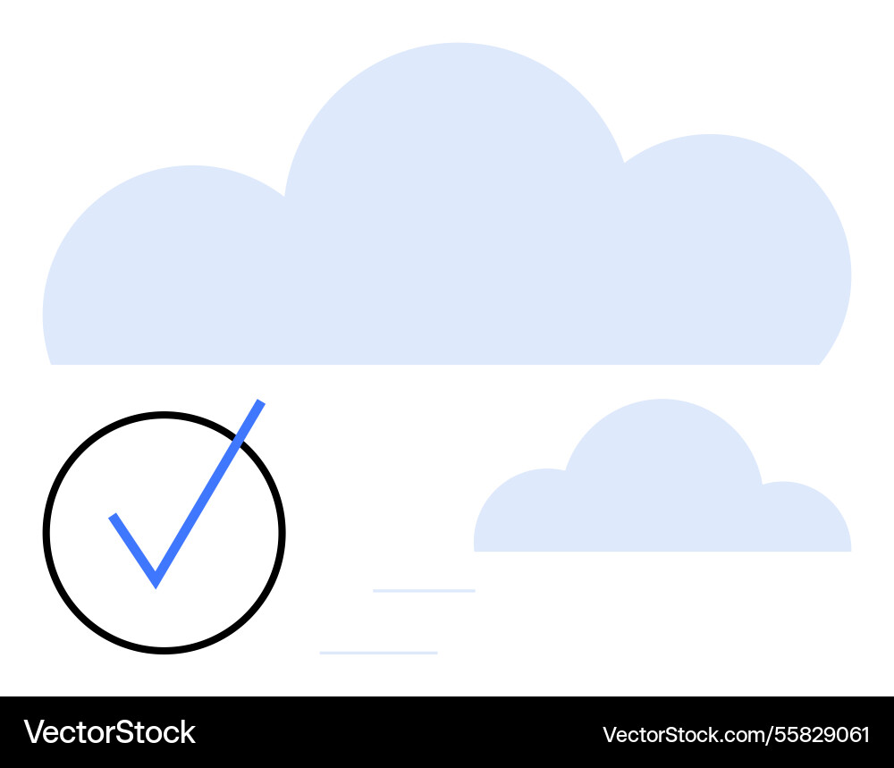 Cloud computing concept with blue checkmark Cloud computing concept with blue checkmark vector image