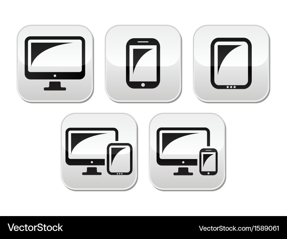 Computer tablet smartphone buttons set Vector Image