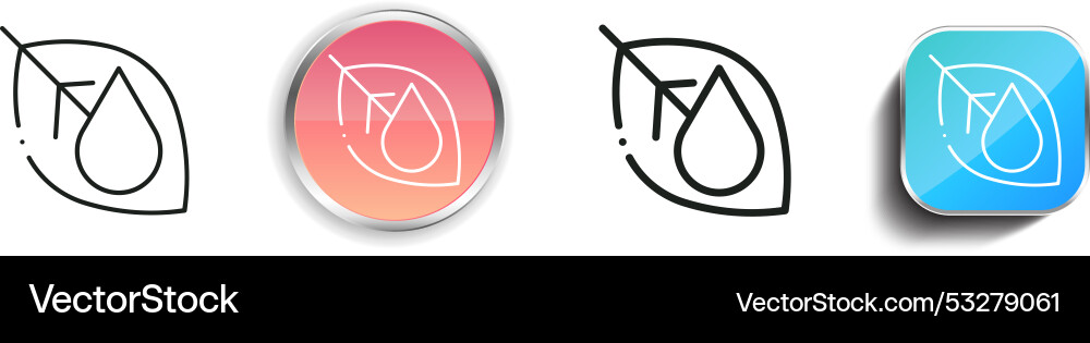 Dew icon thin linear regular and button style vector image