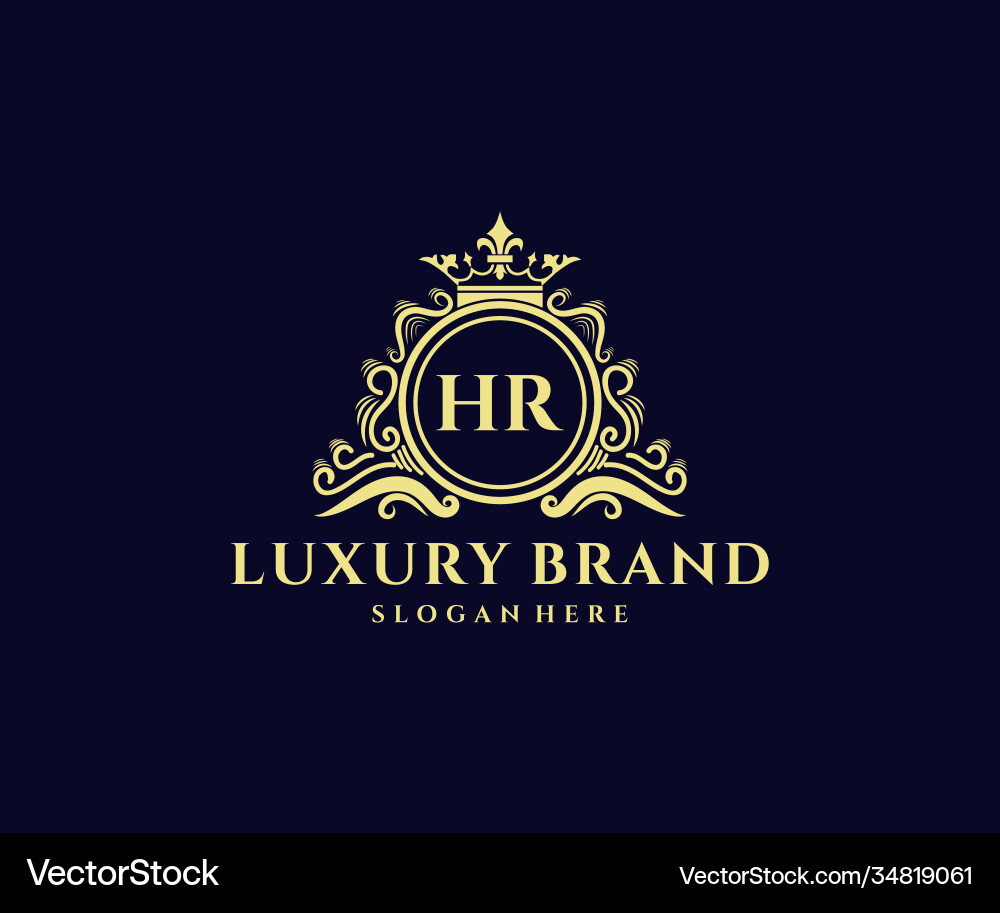 Elegant HR Monogram Logo Vector Image