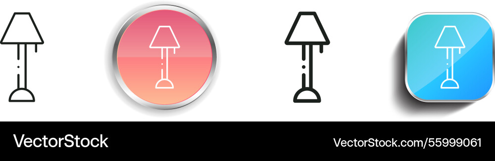 Lamp icon thin linear regular and button style vector image