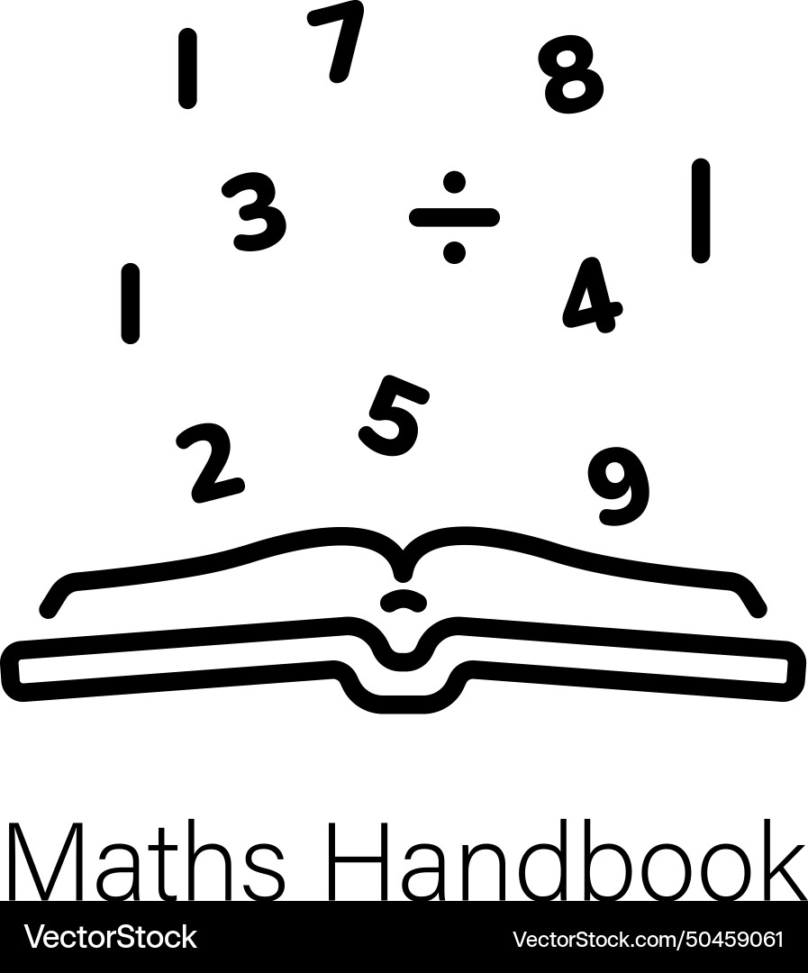Maths handbook Royalty Free Vector Image - VectorStock