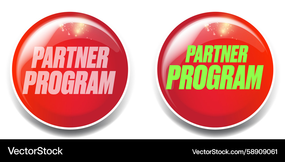Red Partner Program Button Vector Image