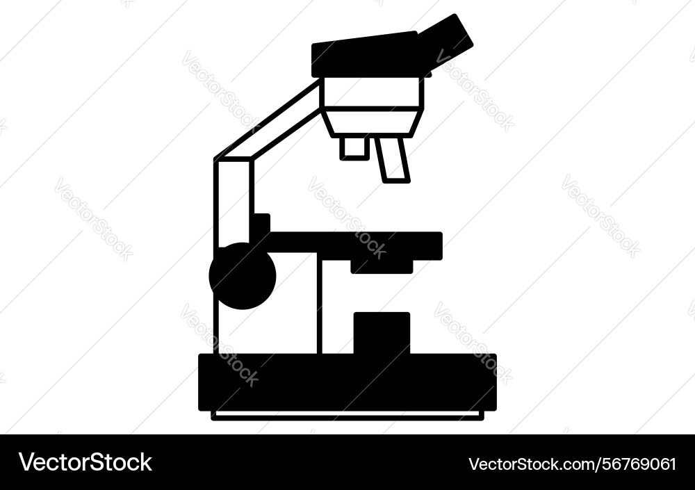 Simple line drawing icon of microscope Simple line drawing icon of microscope Vector Image