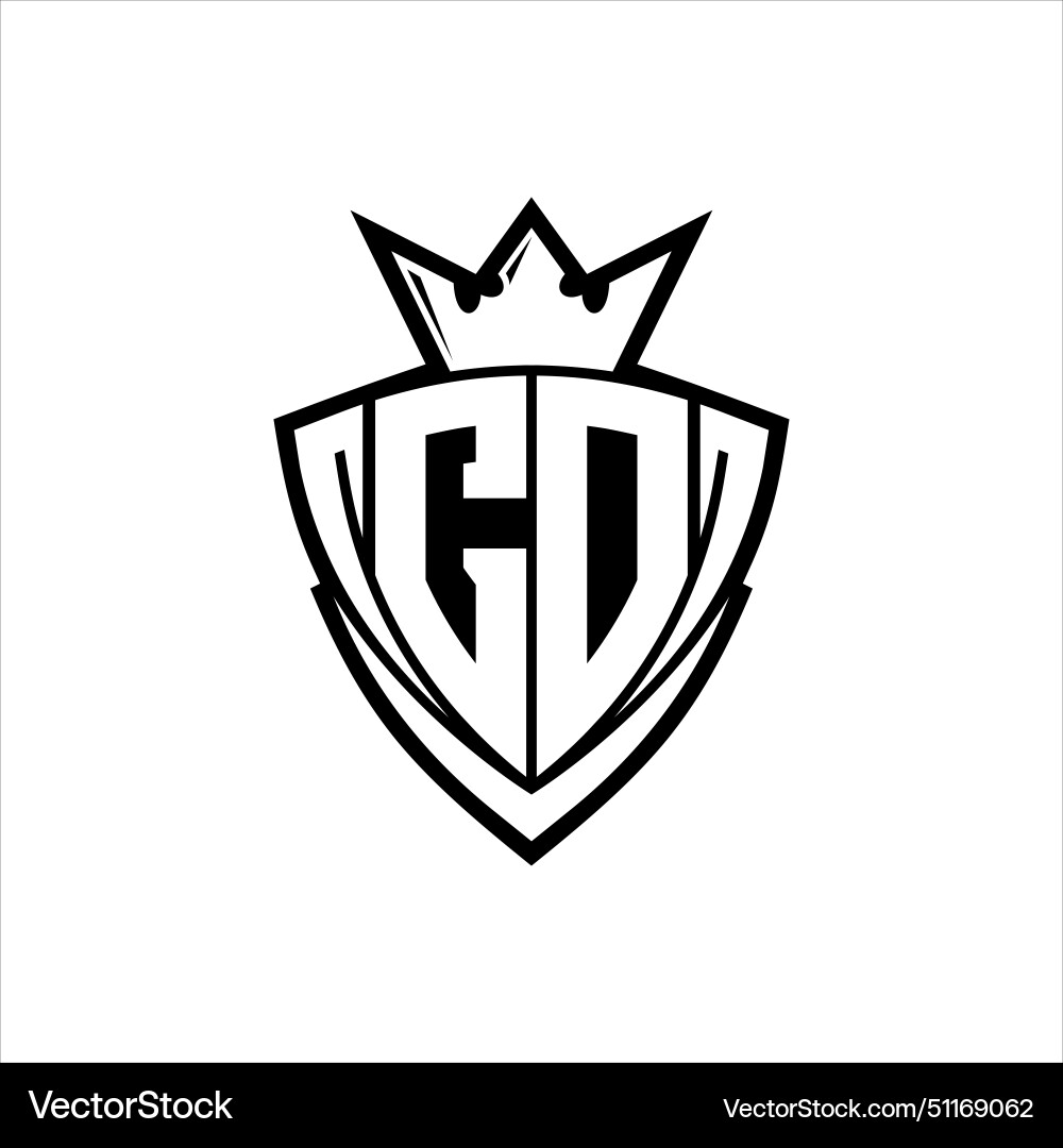Cd letter logo with sharp triangle shield shape Cd letter logo with sharp triangle shield shape Vector Image