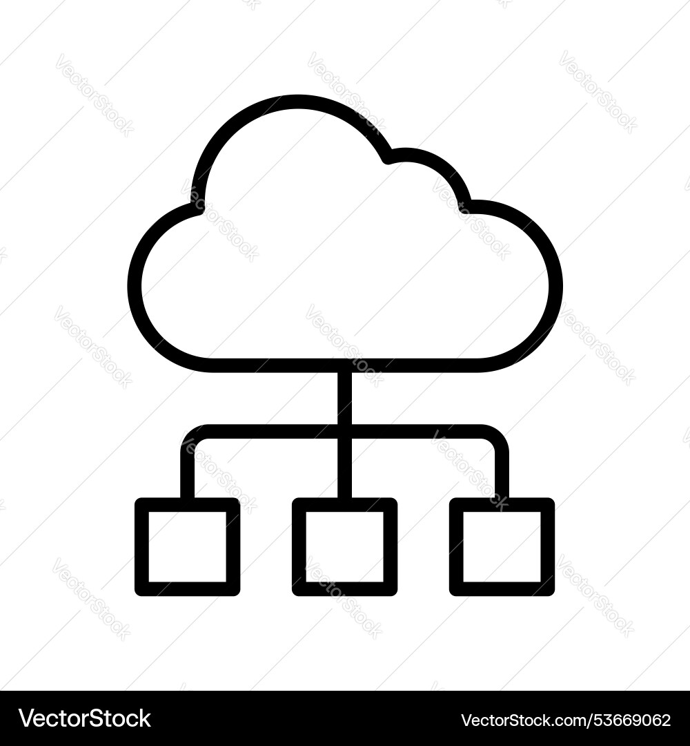 Cloud network icon outline style design isolated Cloud network icon outline style design isolated vector image