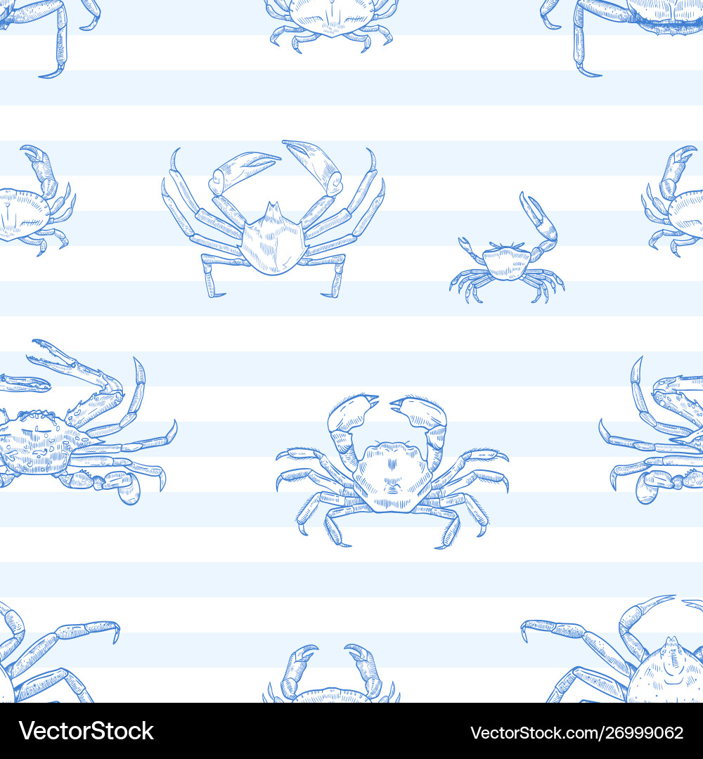 Crayfish seamless pattern sea animals Crayfish seamless pattern sea animals vector image