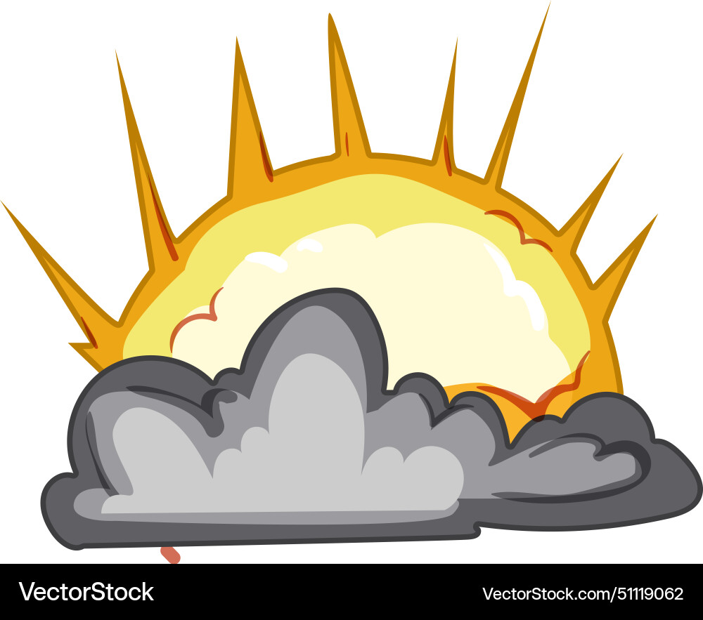 Destruction explosion effect cartoon Royalty Free Vector