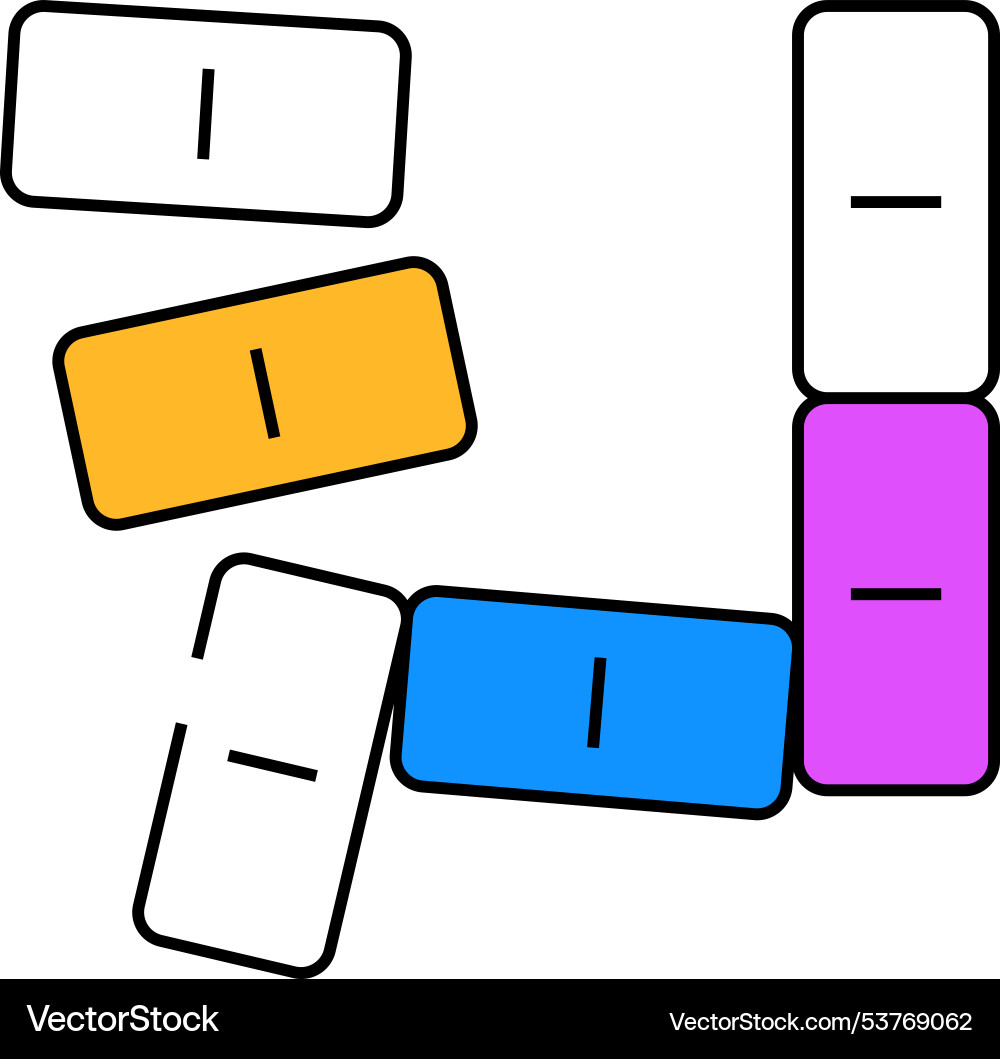 Dominoes set board table icon color Vector Image