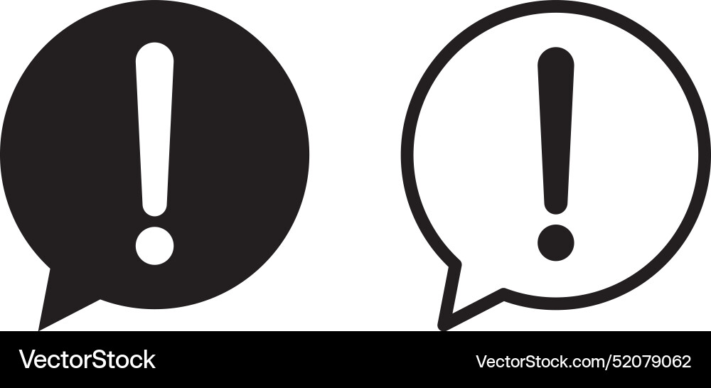 Exclamation with bubble speech icon set Exclamation with bubble speech icon set vector image