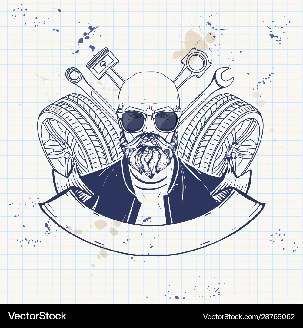 Hand drawn sketch racer man Hand drawn sketch racer man vector image
