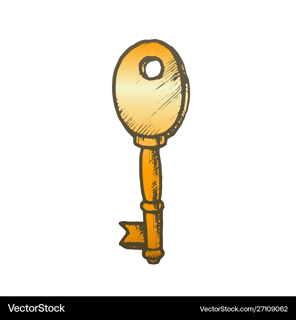 Key in heart form safety element color retro Key in heart form safety element color retro vector image