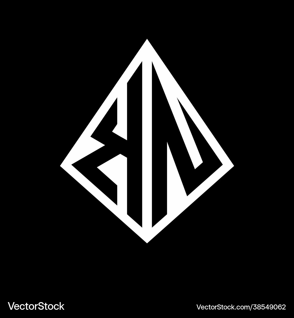 Kn logo letters monogram with prisma shape design Kn logo letters monogram with prisma shape design Vector Image