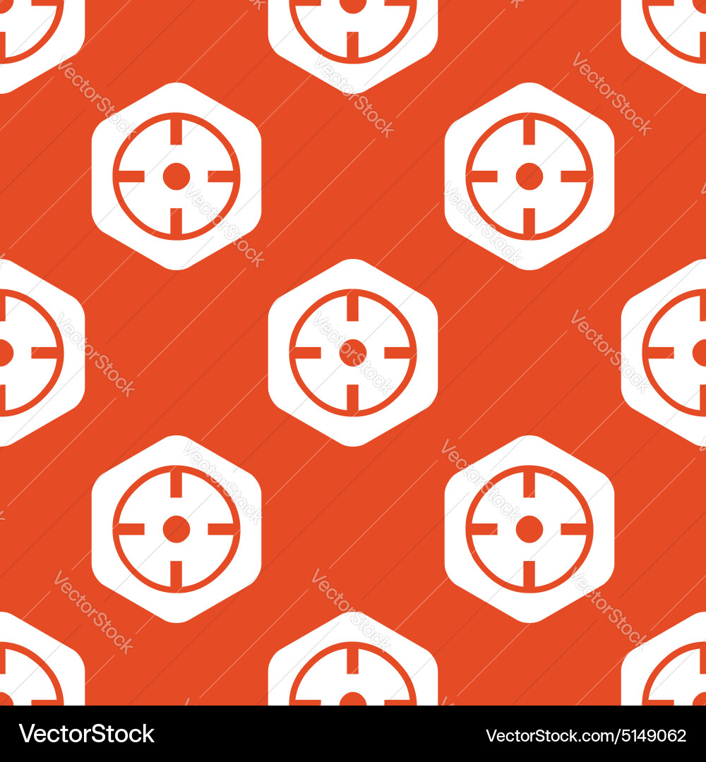 Orange hexagon target pattern vector image