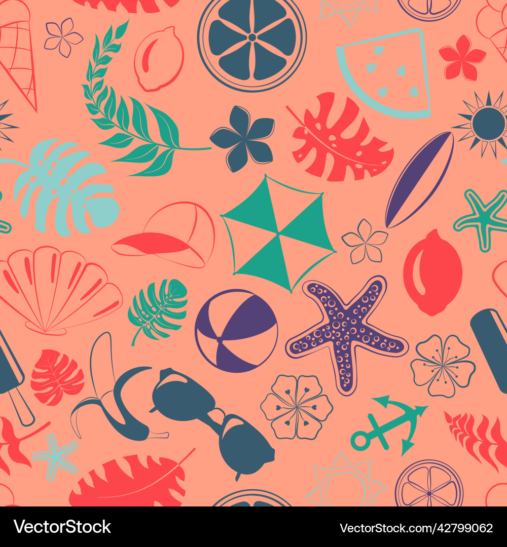 Seamless pattern with summer symbols Seamless pattern with summer symbols vector image